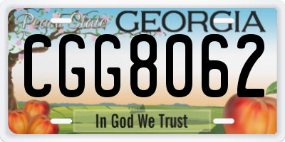 GA license plate CGG8062