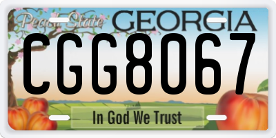 GA license plate CGG8067