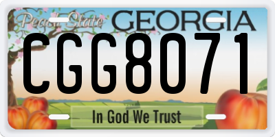 GA license plate CGG8071