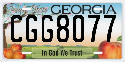 GA license plate CGG8077
