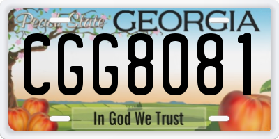 GA license plate CGG8081
