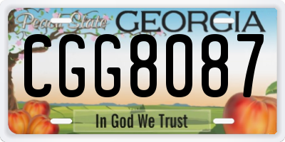GA license plate CGG8087