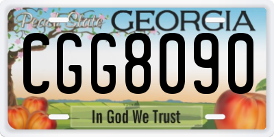 GA license plate CGG8090