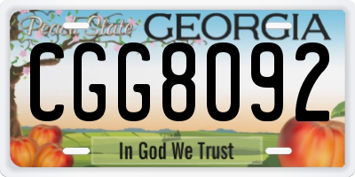 GA license plate CGG8092