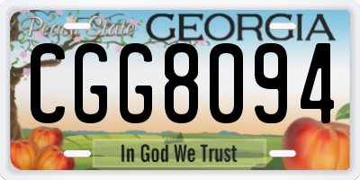 GA license plate CGG8094