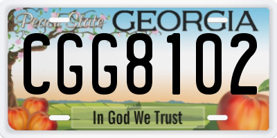 GA license plate CGG8102