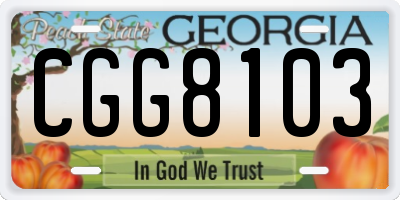 GA license plate CGG8103