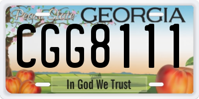 GA license plate CGG8111
