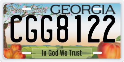 GA license plate CGG8122