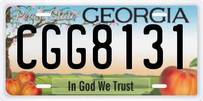 GA license plate CGG8131