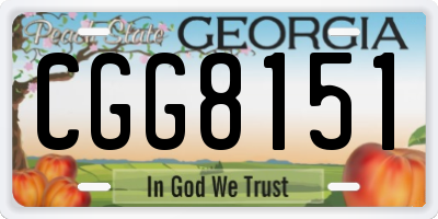 GA license plate CGG8151