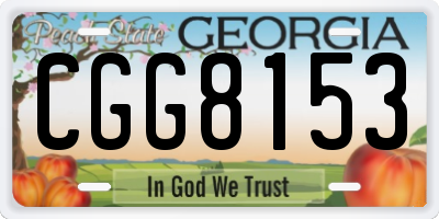 GA license plate CGG8153