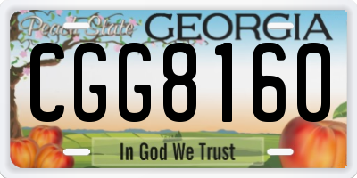 GA license plate CGG8160