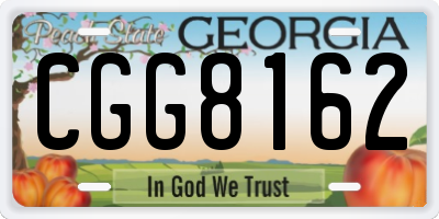 GA license plate CGG8162