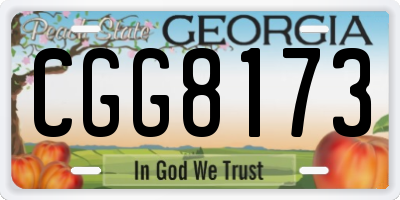 GA license plate CGG8173