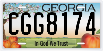 GA license plate CGG8174