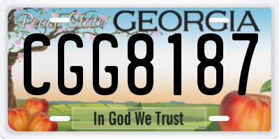 GA license plate CGG8187