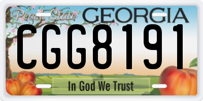 GA license plate CGG8191