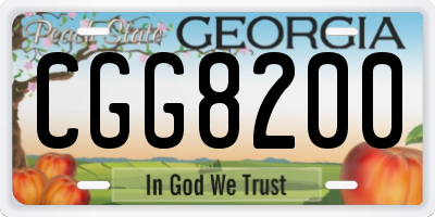 GA license plate CGG8200