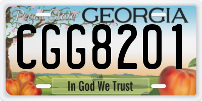 GA license plate CGG8201