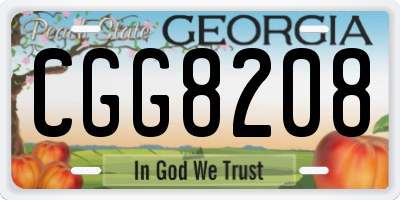 GA license plate CGG8208