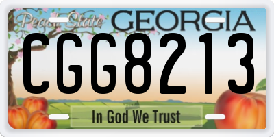 GA license plate CGG8213