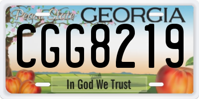 GA license plate CGG8219