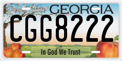 GA license plate CGG8222