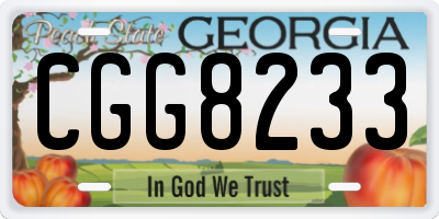 GA license plate CGG8233