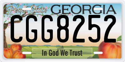 GA license plate CGG8252