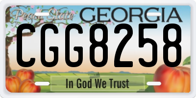 GA license plate CGG8258