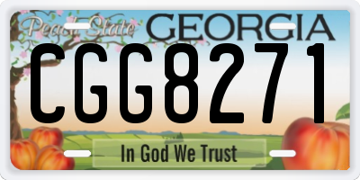 GA license plate CGG8271