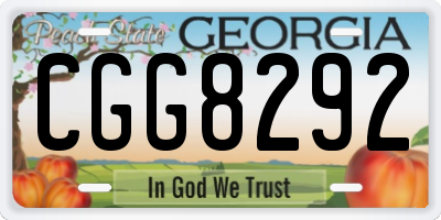 GA license plate CGG8292