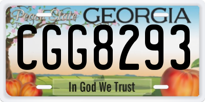 GA license plate CGG8293