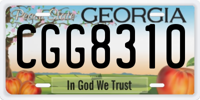 GA license plate CGG8310
