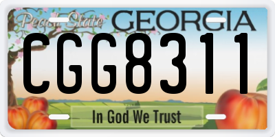 GA license plate CGG8311
