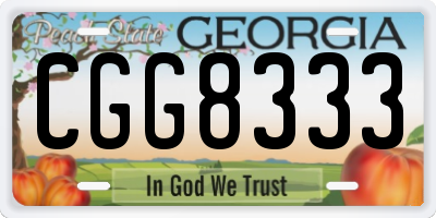 GA license plate CGG8333