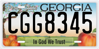 GA license plate CGG8345
