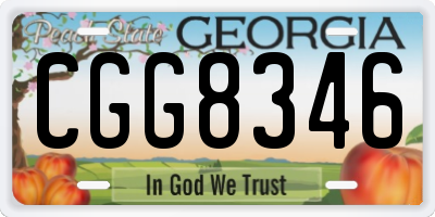 GA license plate CGG8346
