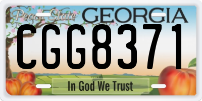 GA license plate CGG8371