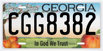 GA license plate CGG8382