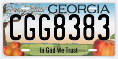 GA license plate CGG8383