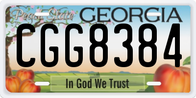 GA license plate CGG8384