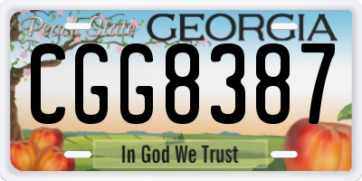 GA license plate CGG8387