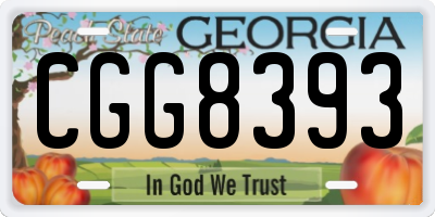 GA license plate CGG8393