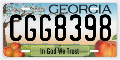 GA license plate CGG8398