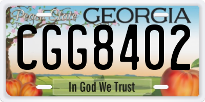 GA license plate CGG8402