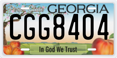 GA license plate CGG8404