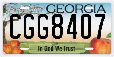 GA license plate CGG8407