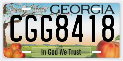 GA license plate CGG8418